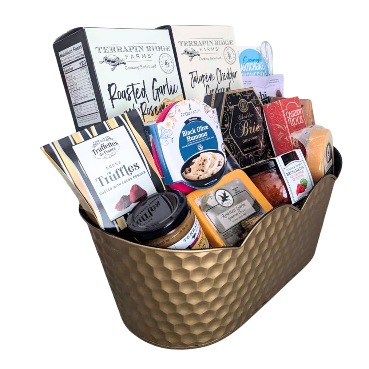 The Gilded Gourmet Charcuterie & Cheese Basket