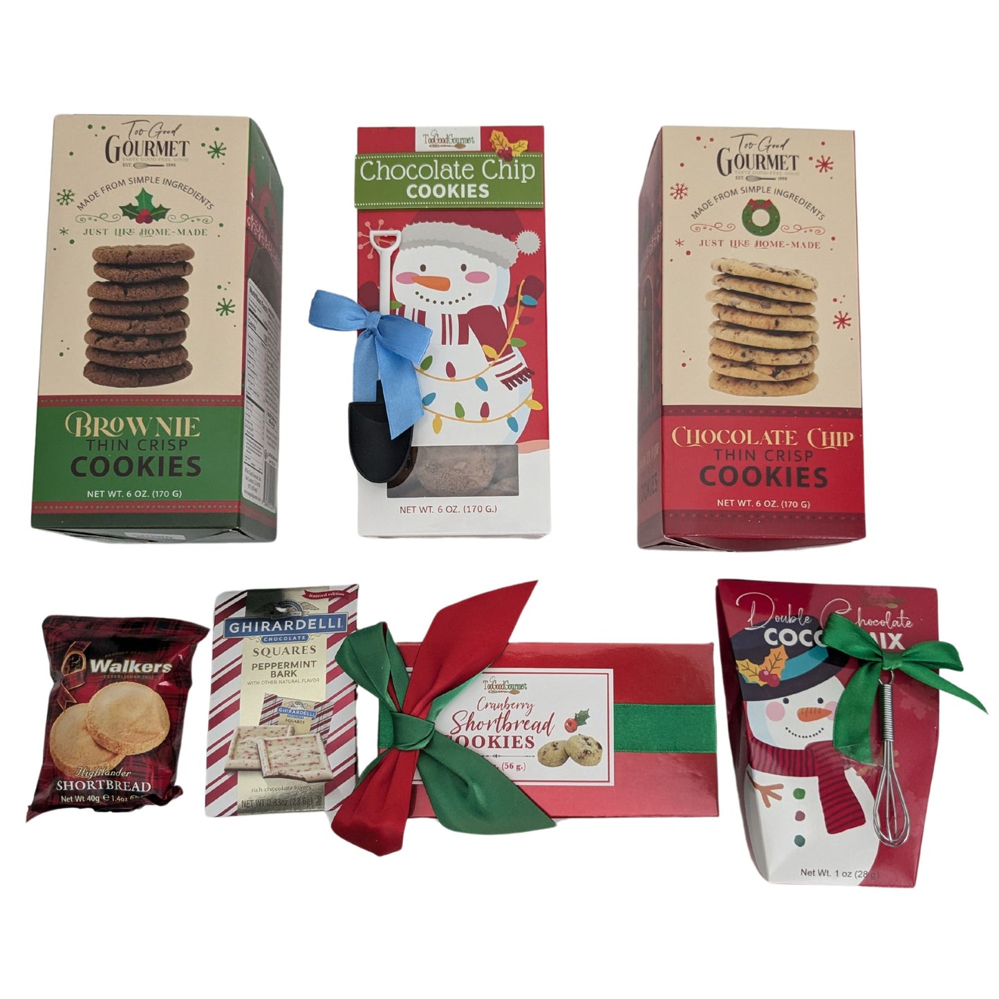 Christmas & Holiday Gift Baskets, Cookies & Hot Cocoa Gifts, Blue & Gold Holiday Gift Basket