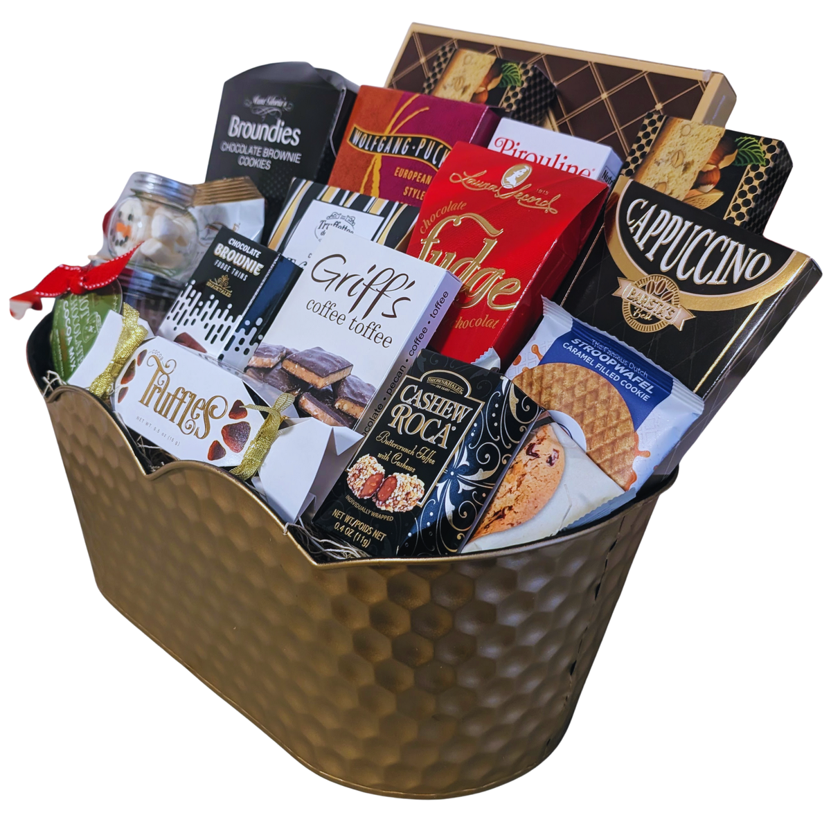 Golden Signature Gourmet Chocolate & Cookie Gift Basket| Premium Assortment of Sweets for Every Occasion