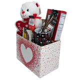 Heart themed Chocolates & Cookies Gift Basket with "I Love you" Teddy - Valentine's Day, All Occasion