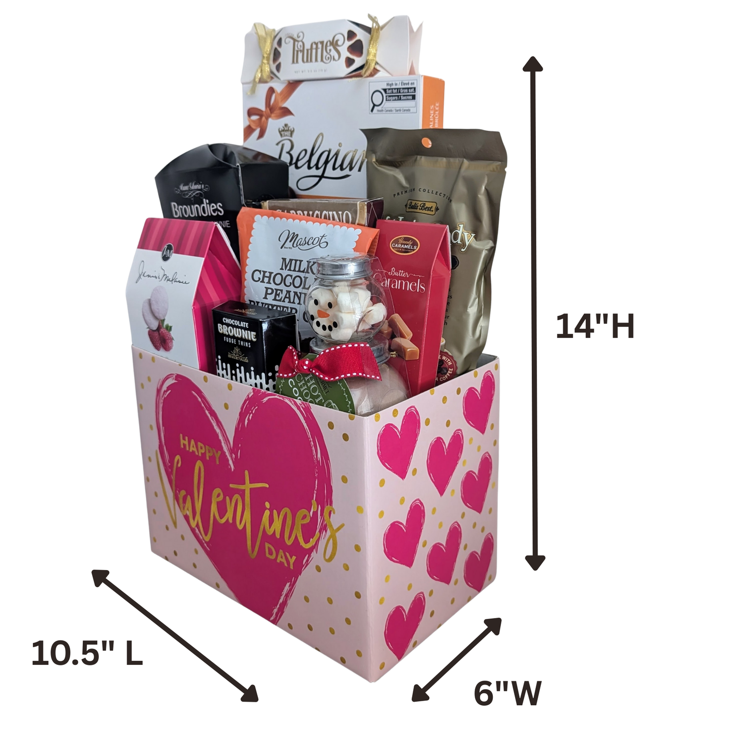 Valentine's Day Hearts - Chocolate & Cookies Gift Basket