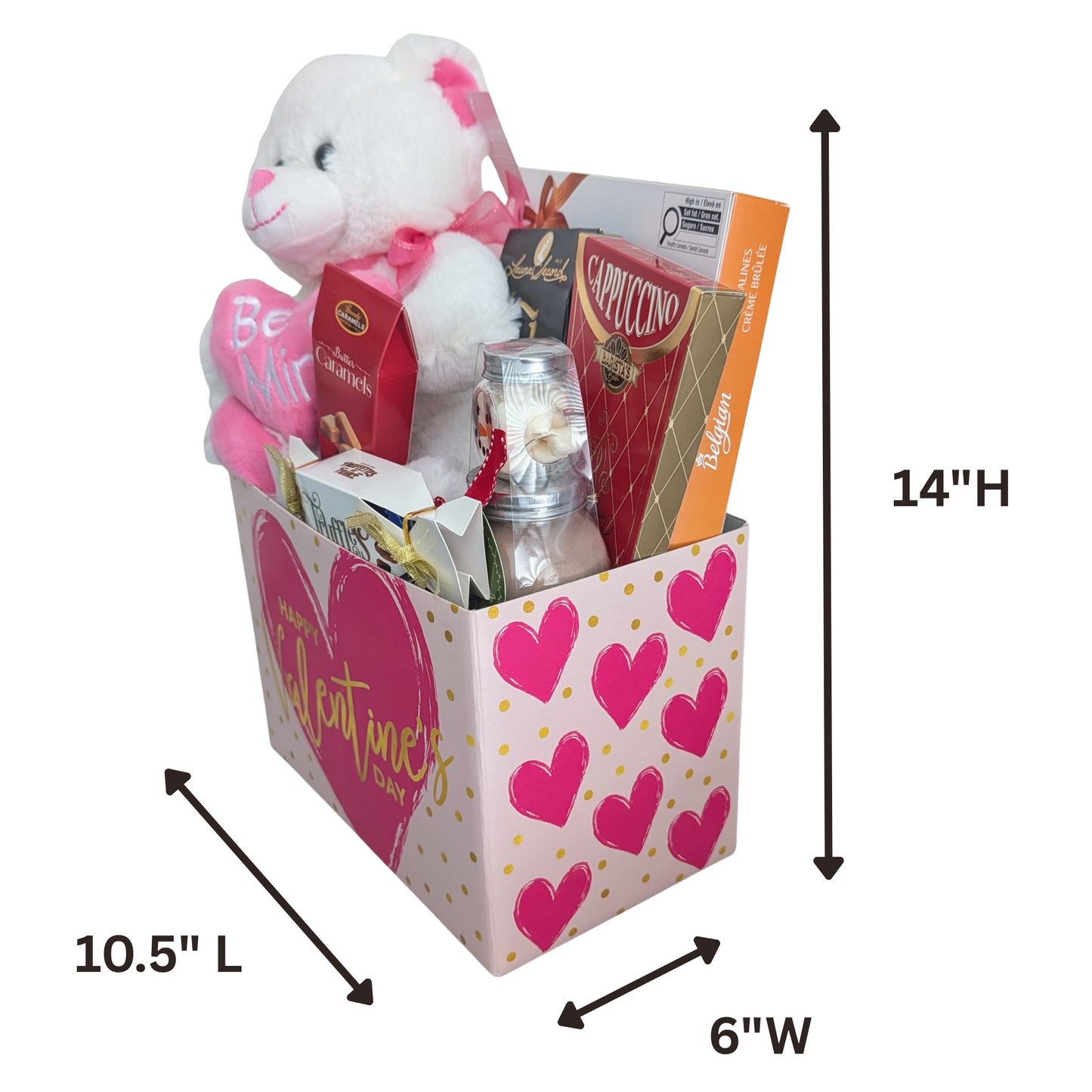 Valentine's Day "Be Mine" Teddy bear, Cookies and Chocolate Gift Basket