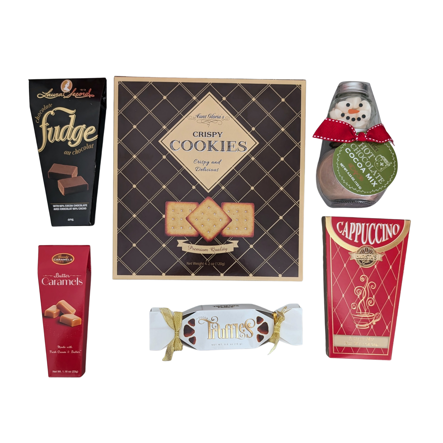 Heartfelt Chocolates & Cookies Gift Basket with Plush Bear holding "I Love you" Heart - Valentines Day Gifts