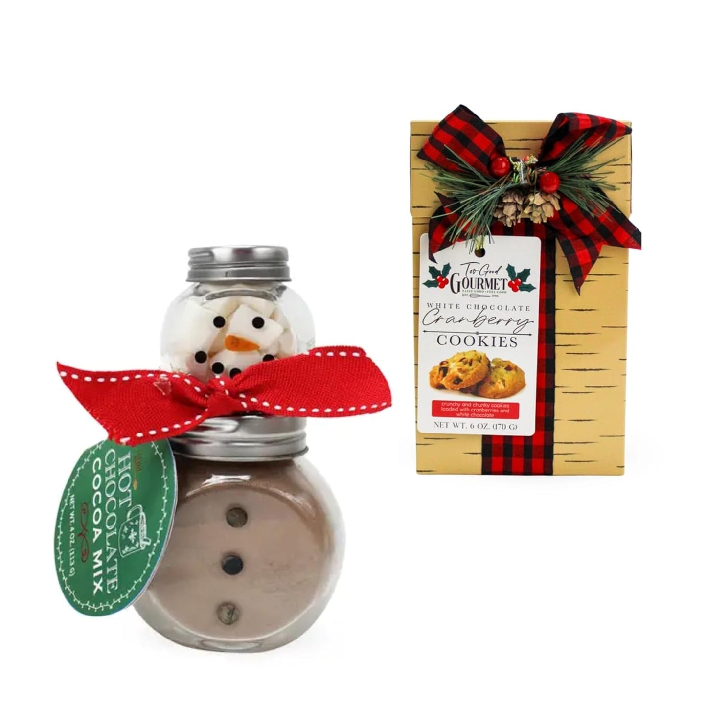 Assorted Chocolates & Cookies Plaid Gift Basket for Thanksgiving, Christmas & Holidays