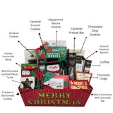 Merry Christmas Holiday Cookies, Chocolates & Cocoa Gift Basket