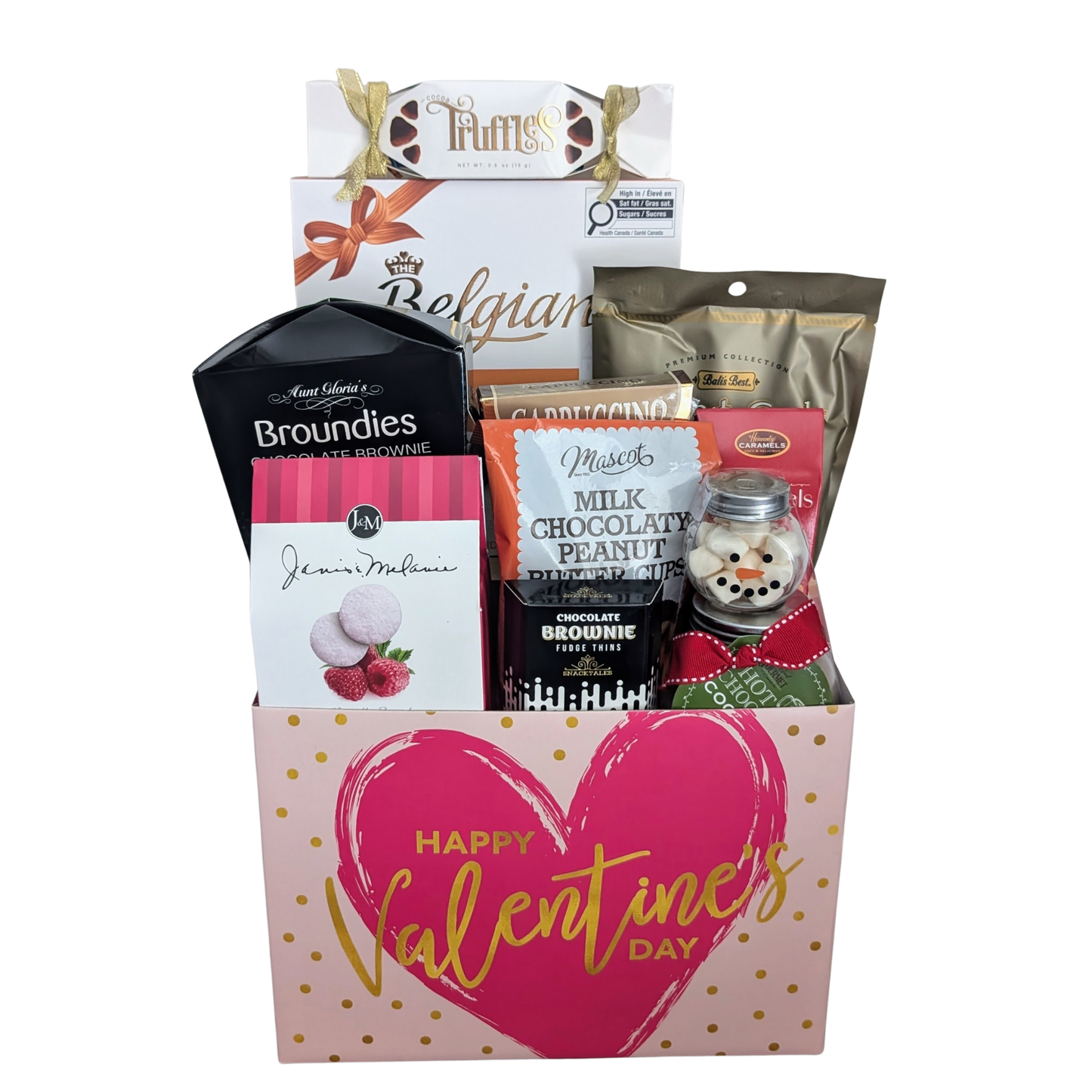 Valentine's Day Hearts - Chocolate & Cookies Gift Basket