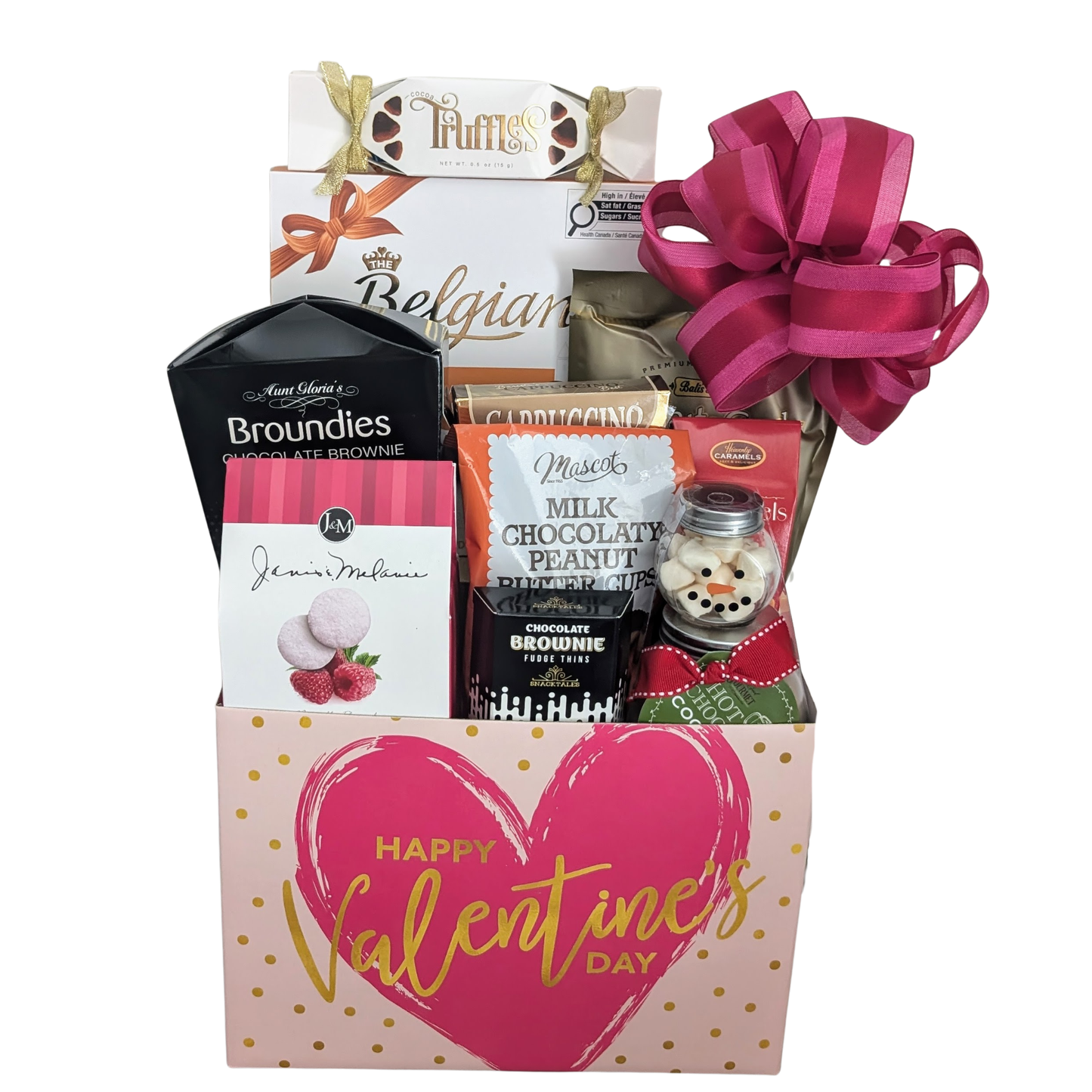 Valentine's Day Hearts - Chocolate & Cookies Gift Basket