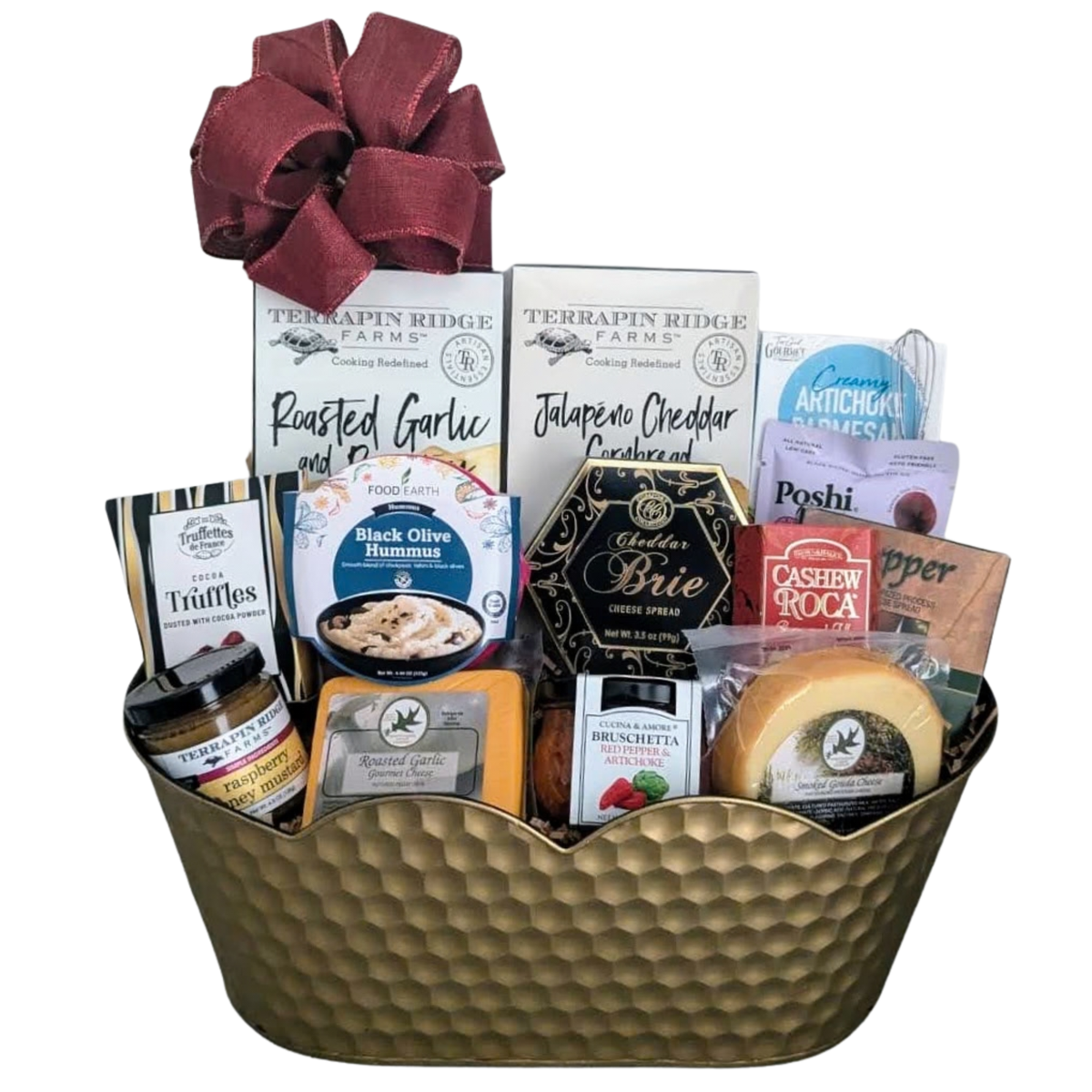 The Gilded Gourmet Charcuterie & Cheese Basket