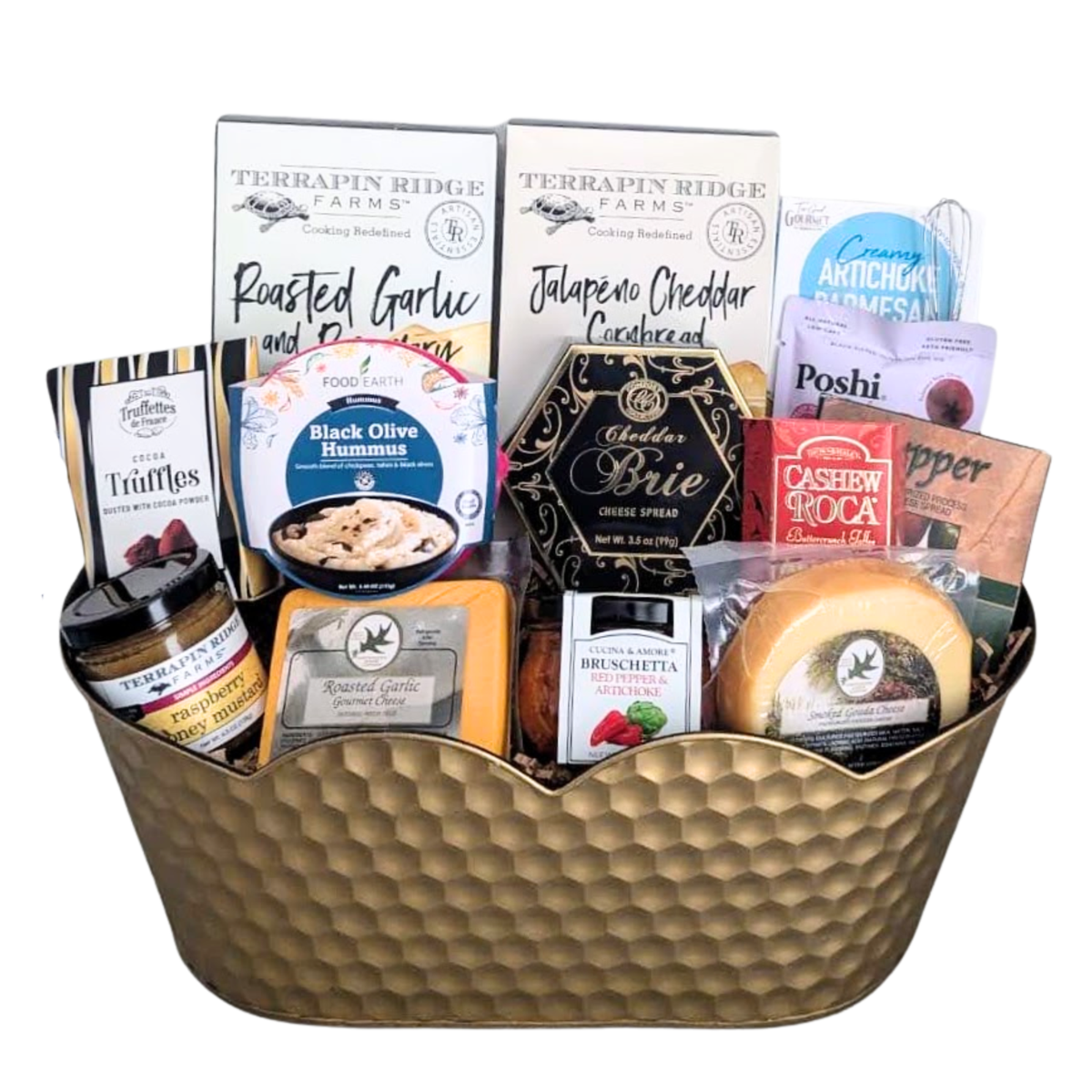 The Gilded Gourmet Charcuterie & Cheese Basket