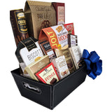 Faux Leather Gift Basket with Assorted Chocolates, Cookies & Gourmet Snacks