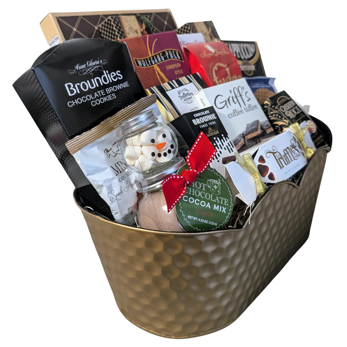 Golden Signature Gourmet Chocolate & Cookie Gift Basket| Premium Assortment of Sweets for Every Occasion