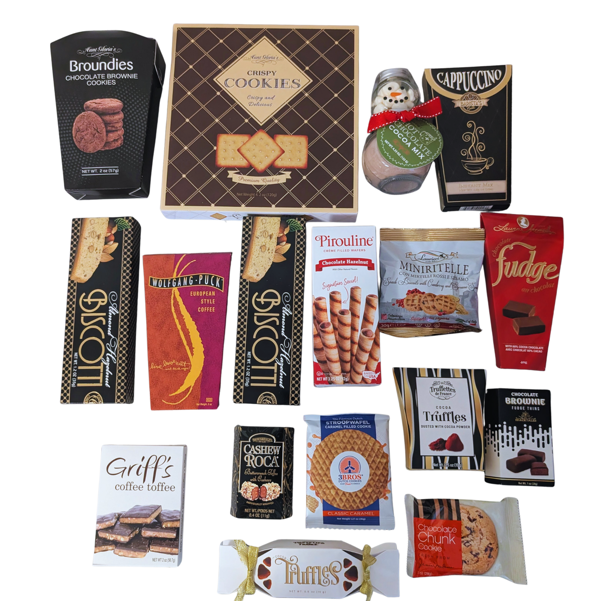 Golden Signature Gourmet Chocolate & Cookie Gift Basket| Premium Assortment of Sweets for Every Occasion