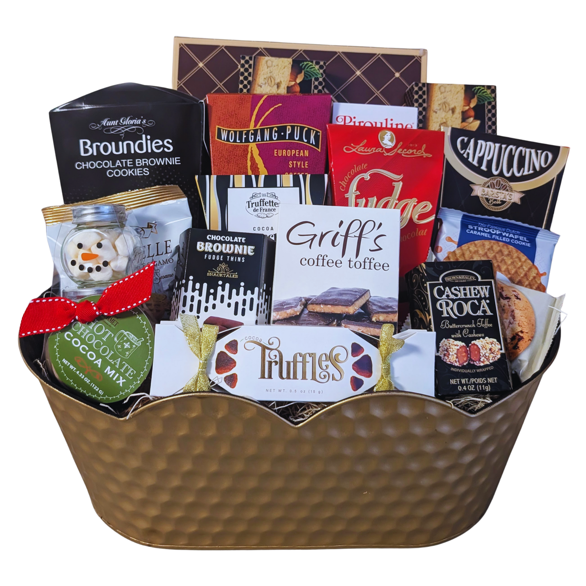Golden Signature Gourmet Chocolate & Cookie Gift Basket| Premium Assortment of Sweets for Every Occasion