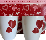 Chocolate Gift Basket with Heart Mugs - Anniversary, Engagement, Wedding Gifts