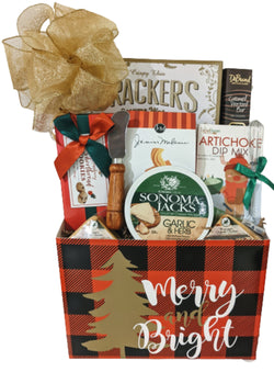 Merry & Bright Sweet & Savory Christmas & Holiday Gift Basket
