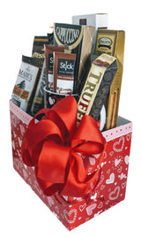 Coffee Lover's Heart themed Gift Basket with Coffee Mug