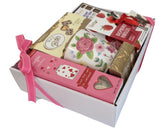 Tea, Cookies & Fine Chocolates Gift Set with Floral Tea Cup