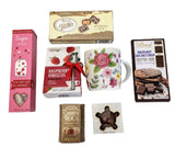 Tea, Cookies & Fine Chocolates Gift Set with Floral Tea Cup