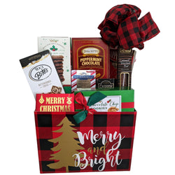 Merry & Bright Chocolates and Cookies Christmas & Holiday Gift Basket
