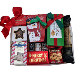 Christmas & Holiday Gift Box with Chocolates, Cocoa, Cookies & Coffee